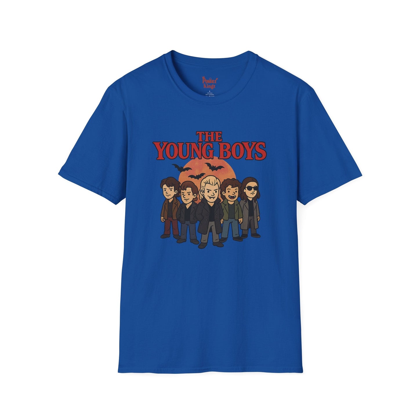 Black t-shirt with The Young Boys Lost Boys Horror Parody
