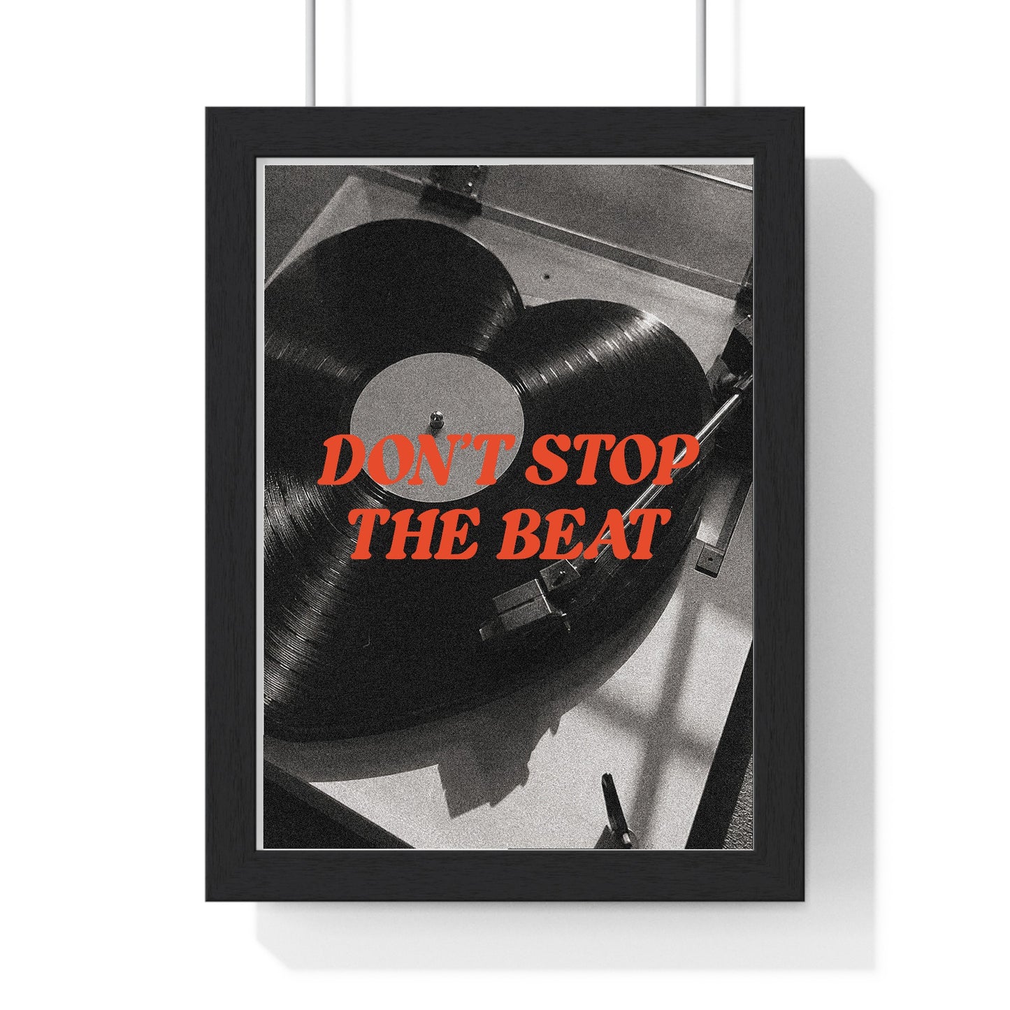 04 Vinyl Records poster framed in black wood frame