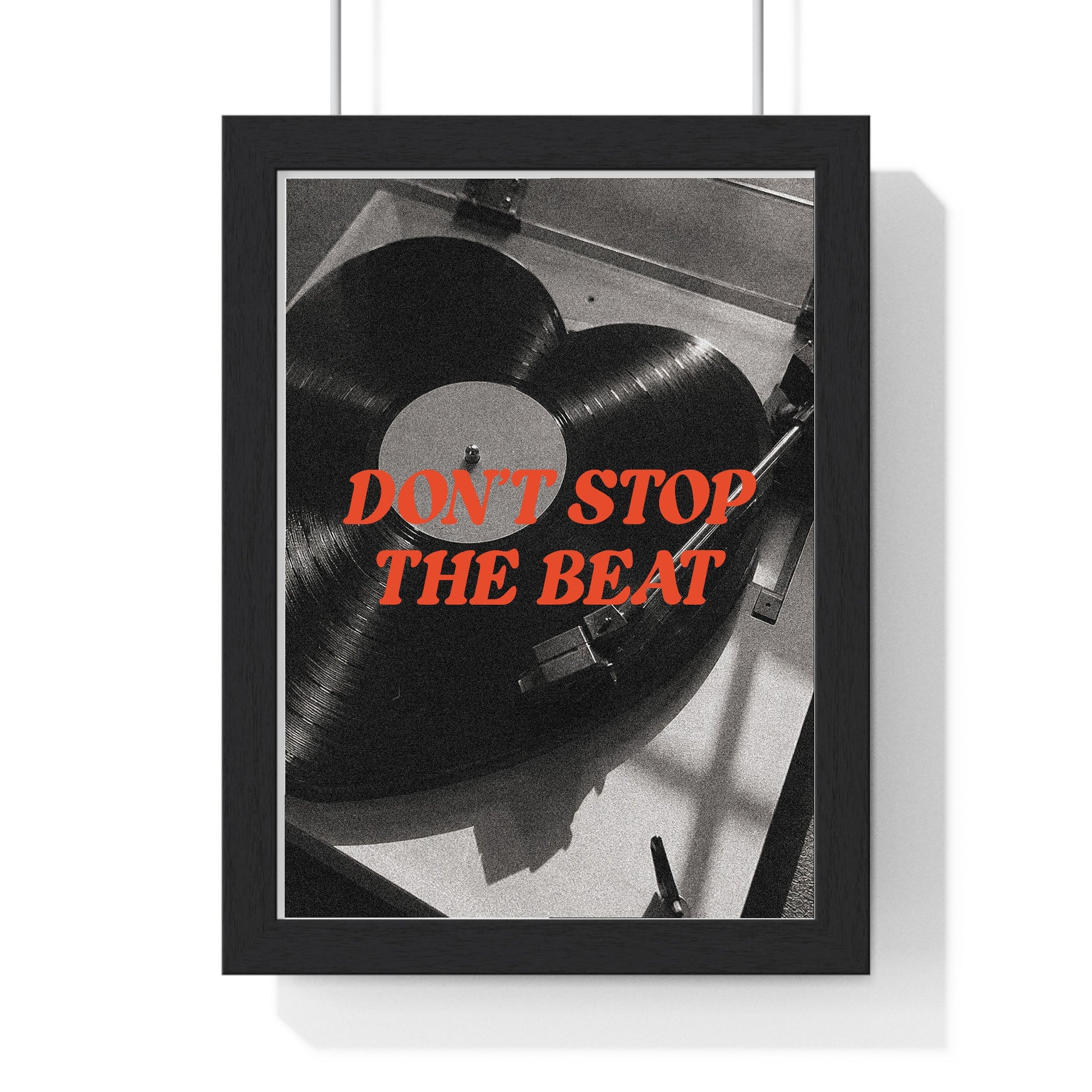 04 Vinyl Records poster framed in black wood frame