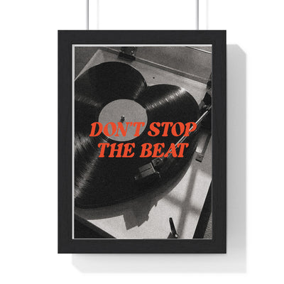 04 Vinyl Records poster framed in black wood frame
