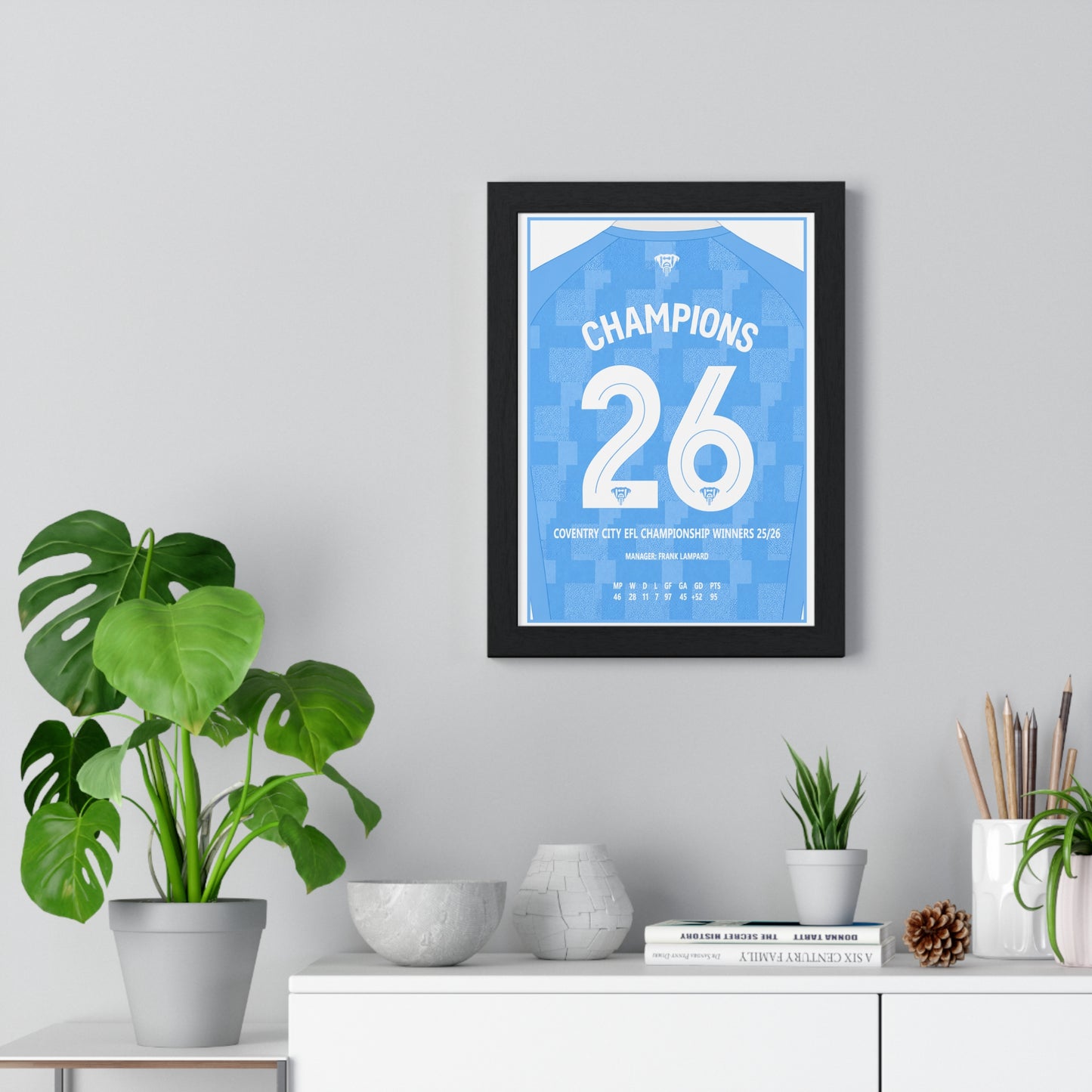 Coventry City EFL Championship Winners 2026 Champions 26 framed poster