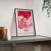 Anfield football ground architectural map poster