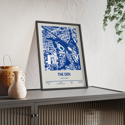 The Den Millwall stadium architectural map poster