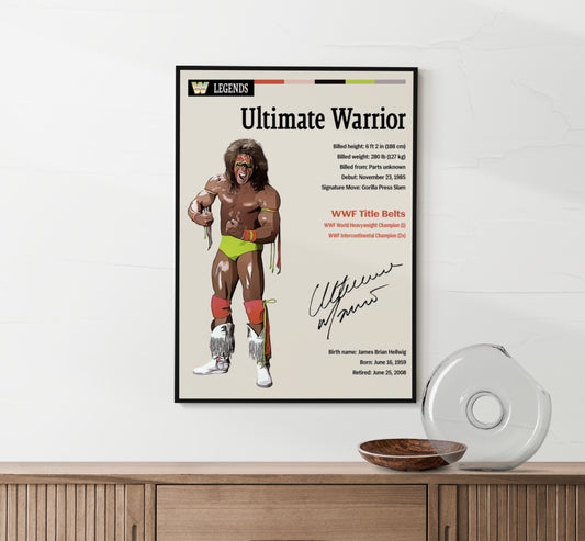 The Ultimate Warrior Wrestling Poster