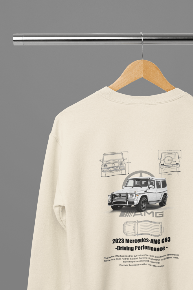 2023 Mercedes Information Car T-Shirt - Poster Kingz - S - Sweatshirt - Sand