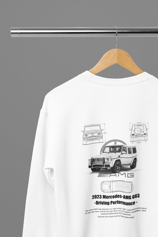 2023 Mercedes Information Car T-Shirt - Poster Kingz - S - Sweatshirt - White