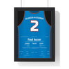 Shai Gilgeous-Alexander 2025 NBA Finals Game 7 Poster - Oklahoma City Thunder 2 Championship Jersey Print framed in a black frame, ready to hang