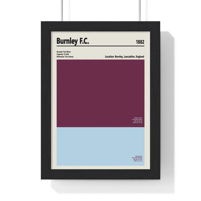 Burnley FC colour swatch print featuring claret and blue wall art