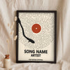 Lifestyle - Personalised Song Lyrics Vinyl Record Print leaning in a frame with dried flowers