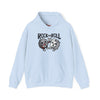 Black t-shirt with Rock and Roll Hoodie Music Pun Hooded Sweatshirt