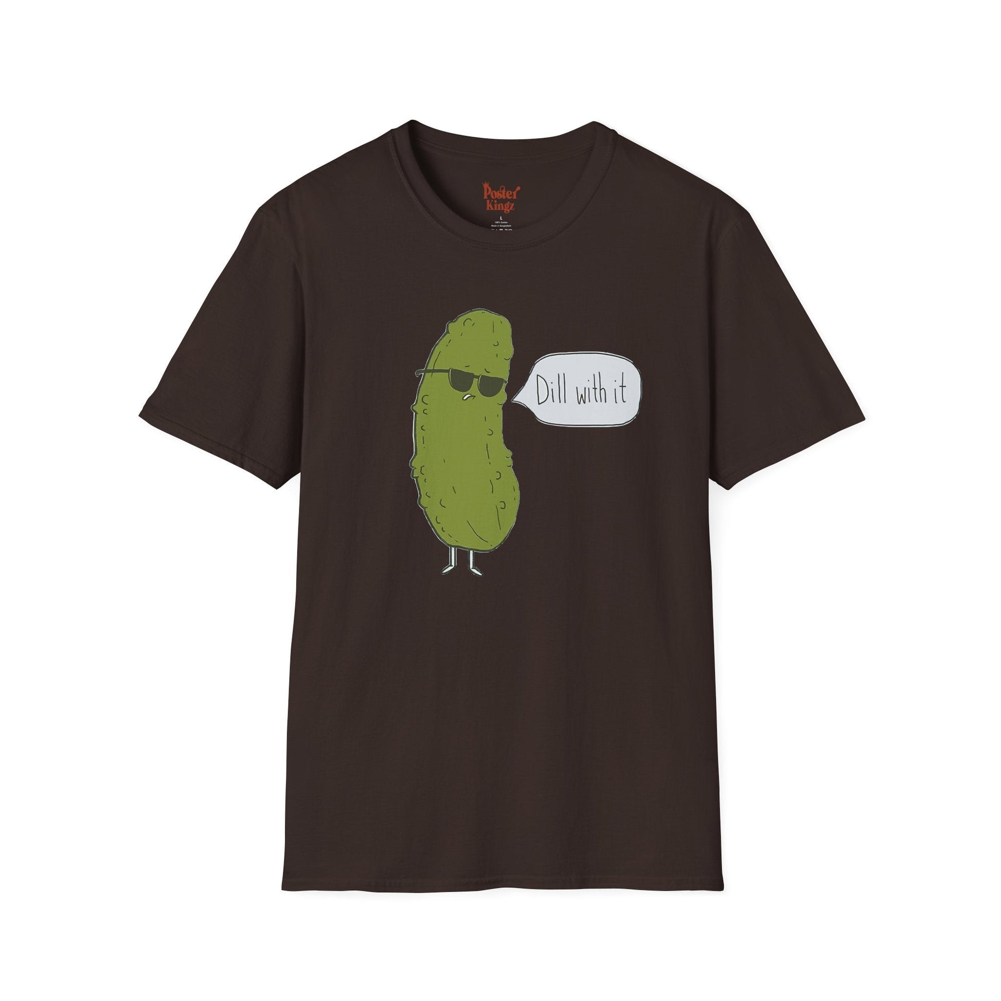Black t-shirt with Dill With It Pickle Pun