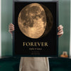 Lifestyle - Personalised Anniversary Moon Phase Print held up in a bright room