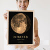 Lifestyle - Personalised Anniversary Moon Phase Print held by a smiling woman