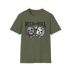 Red t-shirt with Rock and Roll Music Pun