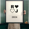 Lifestyle - Personalised Couples Anniversary Print held up in a bright room