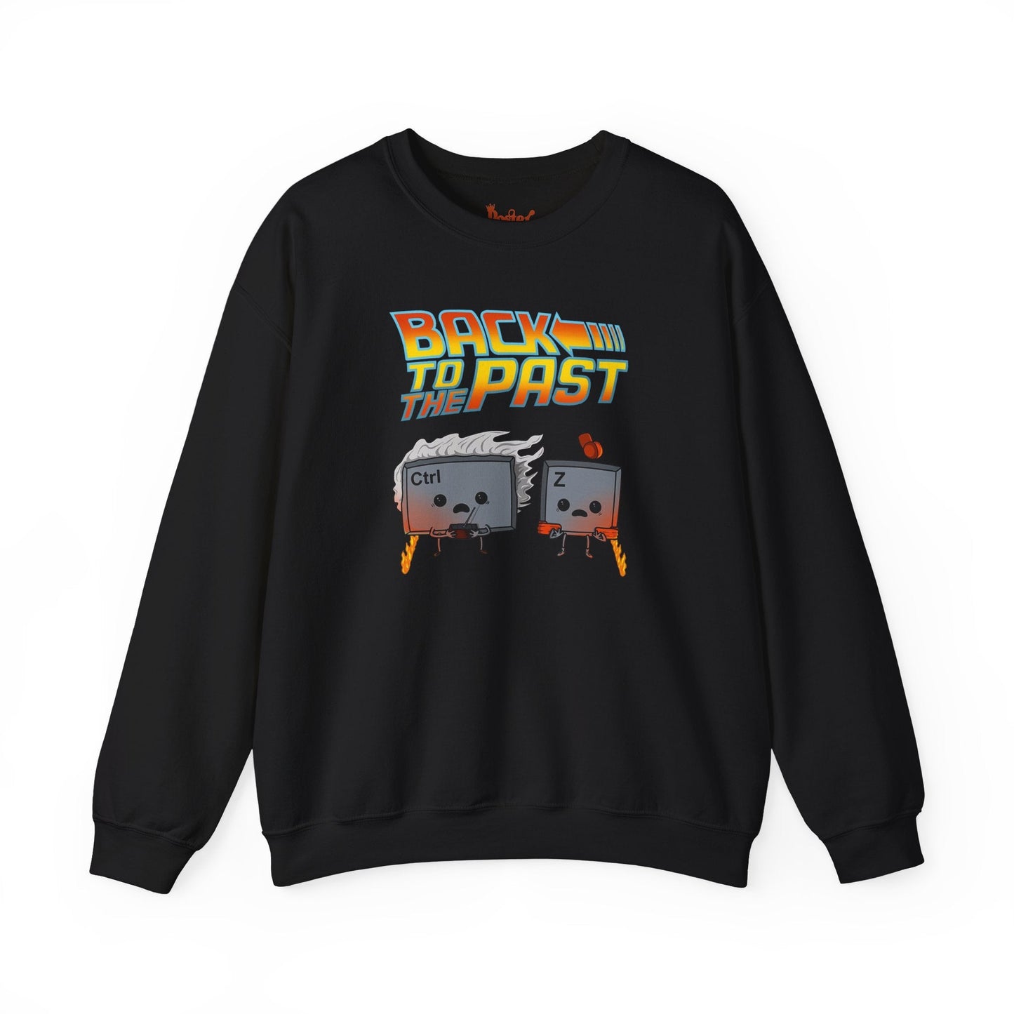 Navy t-shirt with Back to the Past Ctrl Z Sweatshirt Tech Programmer Parody