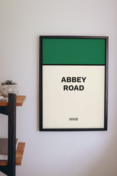 Lifestyle - Personalised Street Sign Print hanging on a living room wall