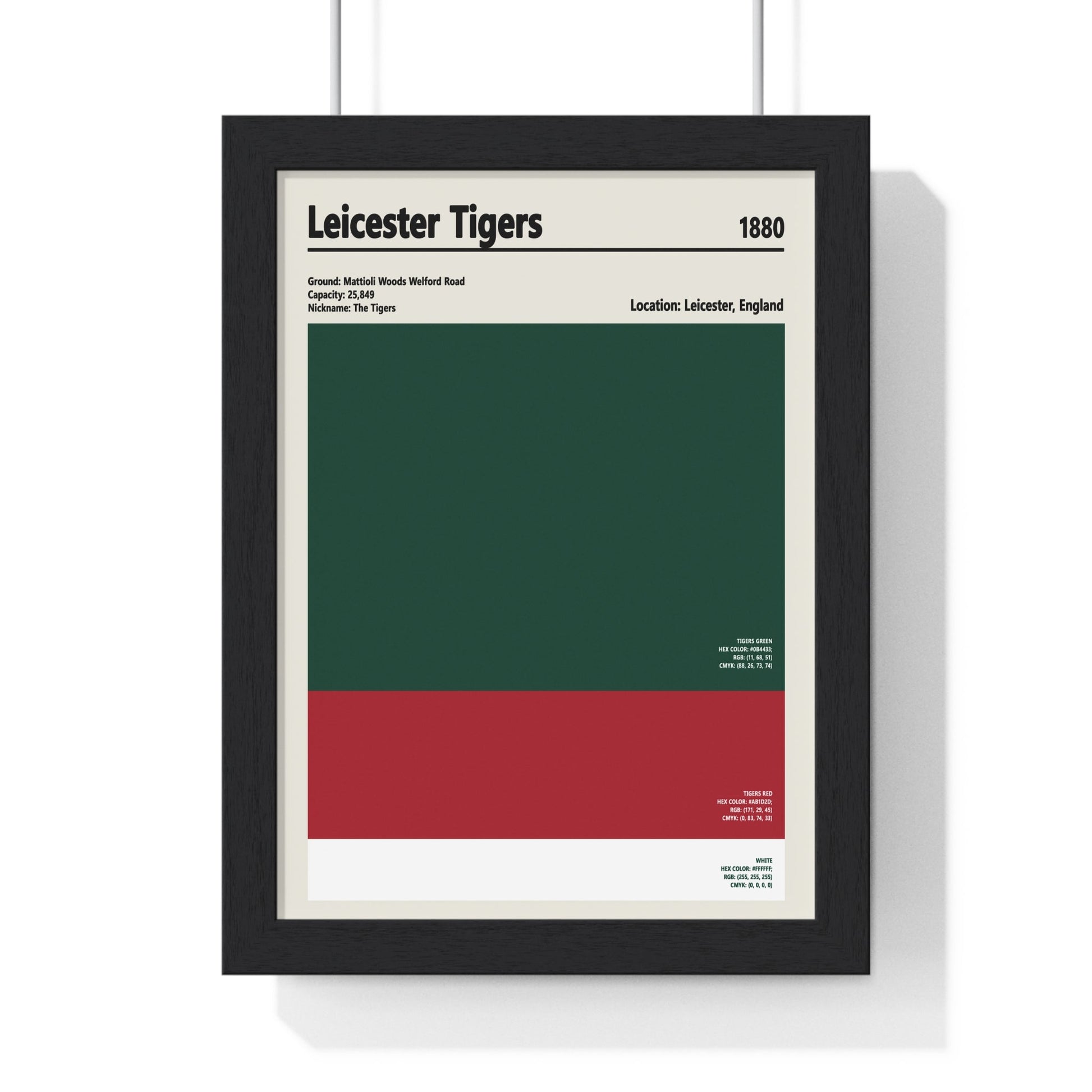 Leicester Tigers Colour Swatch Poster Poster Kingz