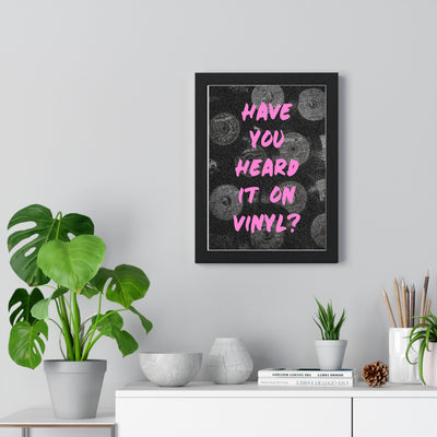 02 Vinylrecords music poster framed on living room wall