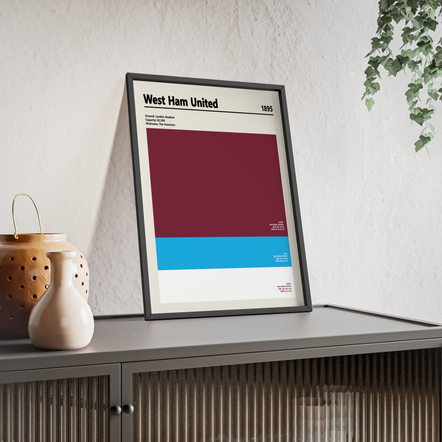 Claret and blue West Ham minimalist poster