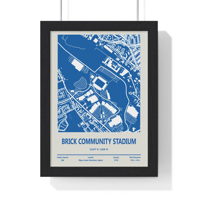 Brick Community Stadium map print featuring Wigan Athletic