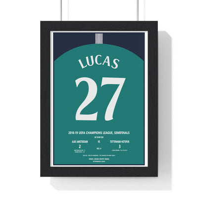 Tottenham 2019 Champions League semifinal Lucas 27 framed football poster