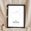 Lifestyle - Personalised Zodiac Star Sign Print leaning in a frame with dried flowers