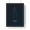 Personalised Big Ben Line Art Print - framed print