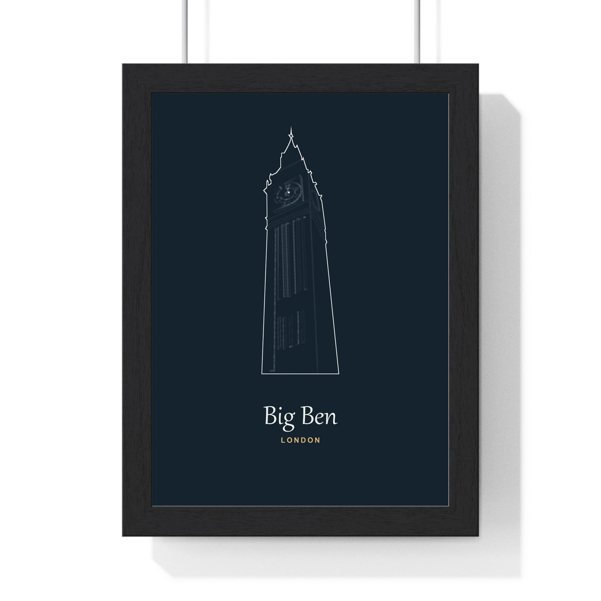 Personalised Big Ben Line Art Print - framed print