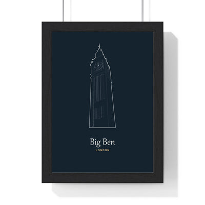 Personalised Big Ben Line Art Print - framed print
