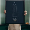 Lifestyle - Personalised Big Ben Line Art Print held up in a bright room