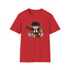 Red t-shirt with AC/DC Baby Blocks Parody Rock