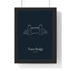 Personalised Tower Bridge Line Art Print - framed print