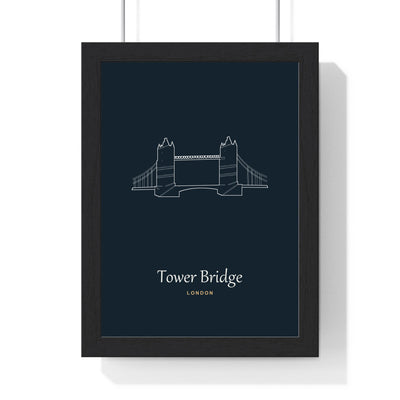 Personalised Tower Bridge Line Art Print - framed print