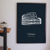 Lifestyle - Personalised Colosseum Line Art Print hanging on a living room wall