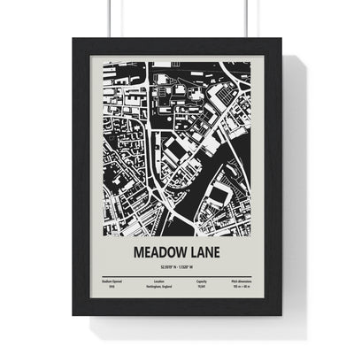 Meadow Lane stadium map print Notts County