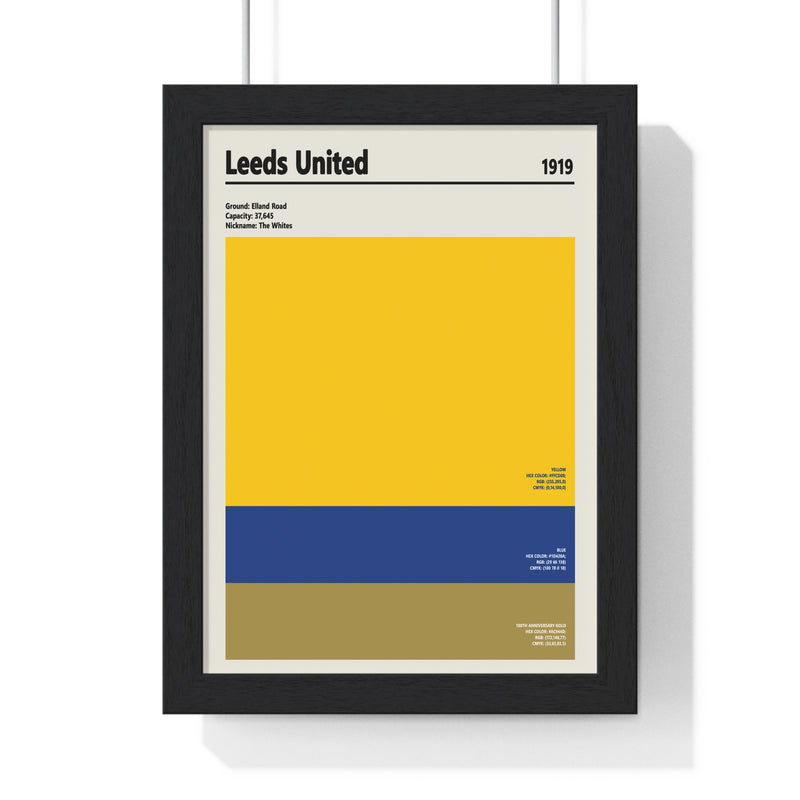 Leeds United colour swatch print minimalist football wall art