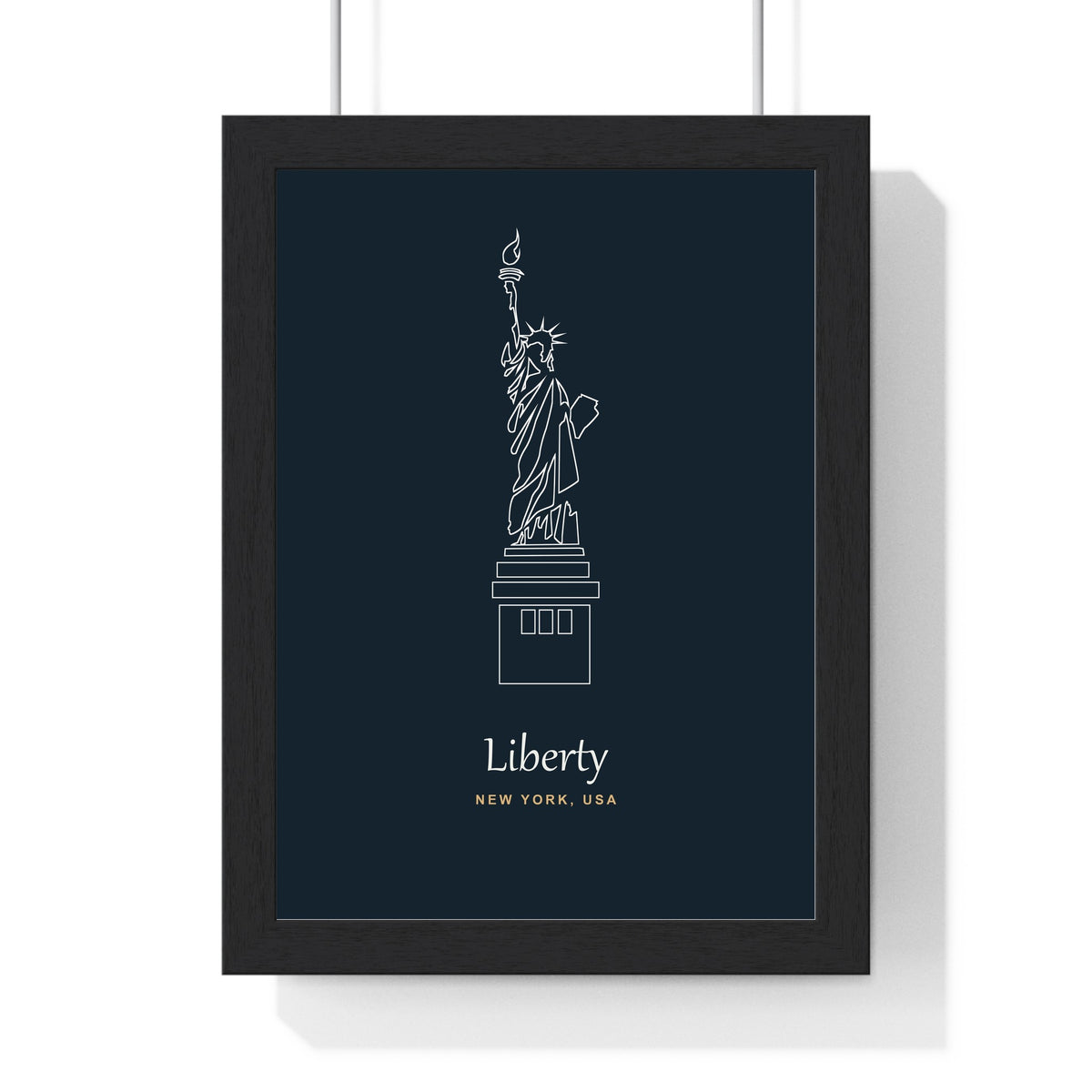 Personalised Statue of Liberty Line Art Print - framed print