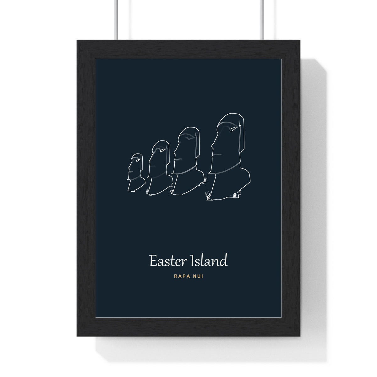 Personalised Easter Island Line Art Print - framed print