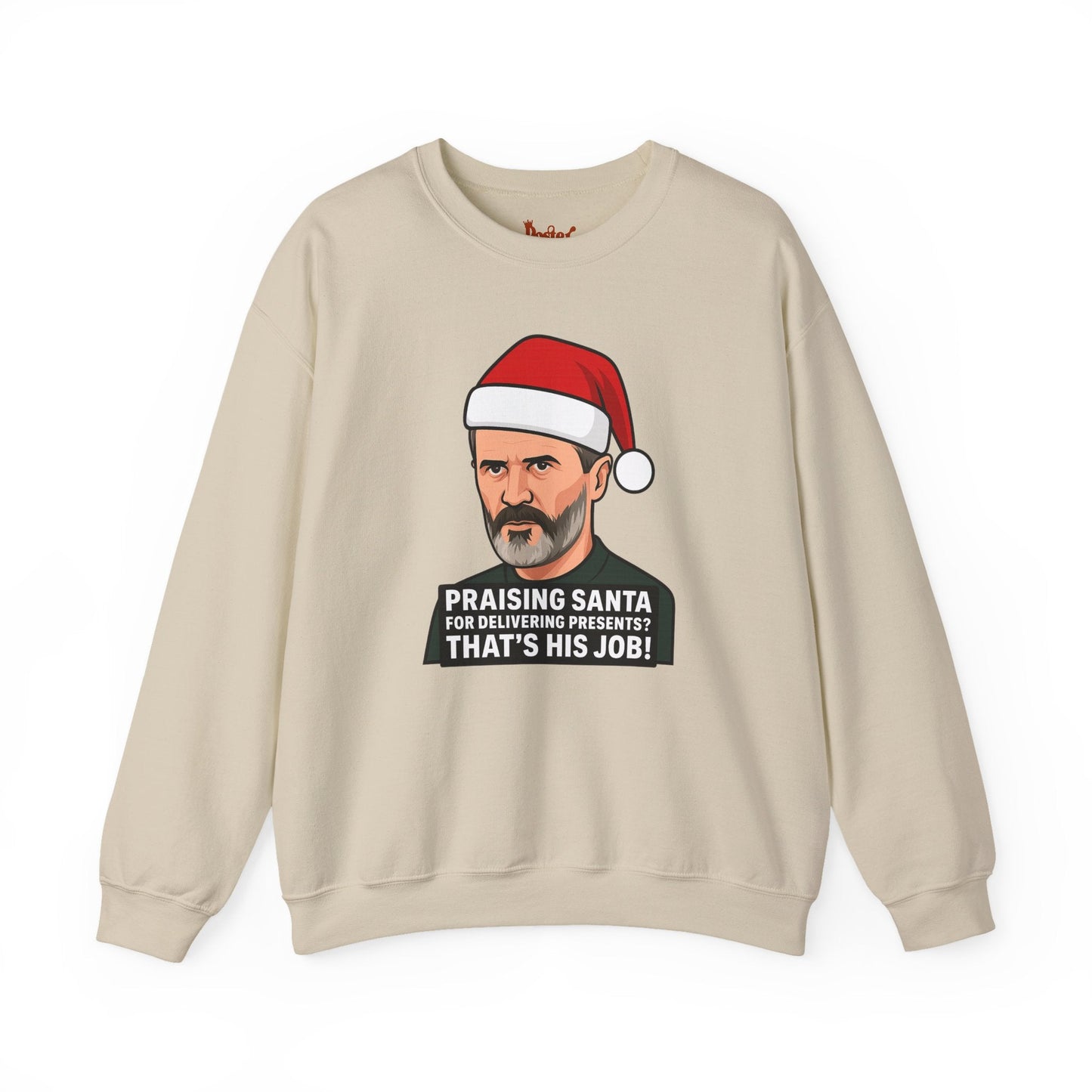 Navy t-shirt with Roy Keane Santa Christmas Sweatshirt Football Parody