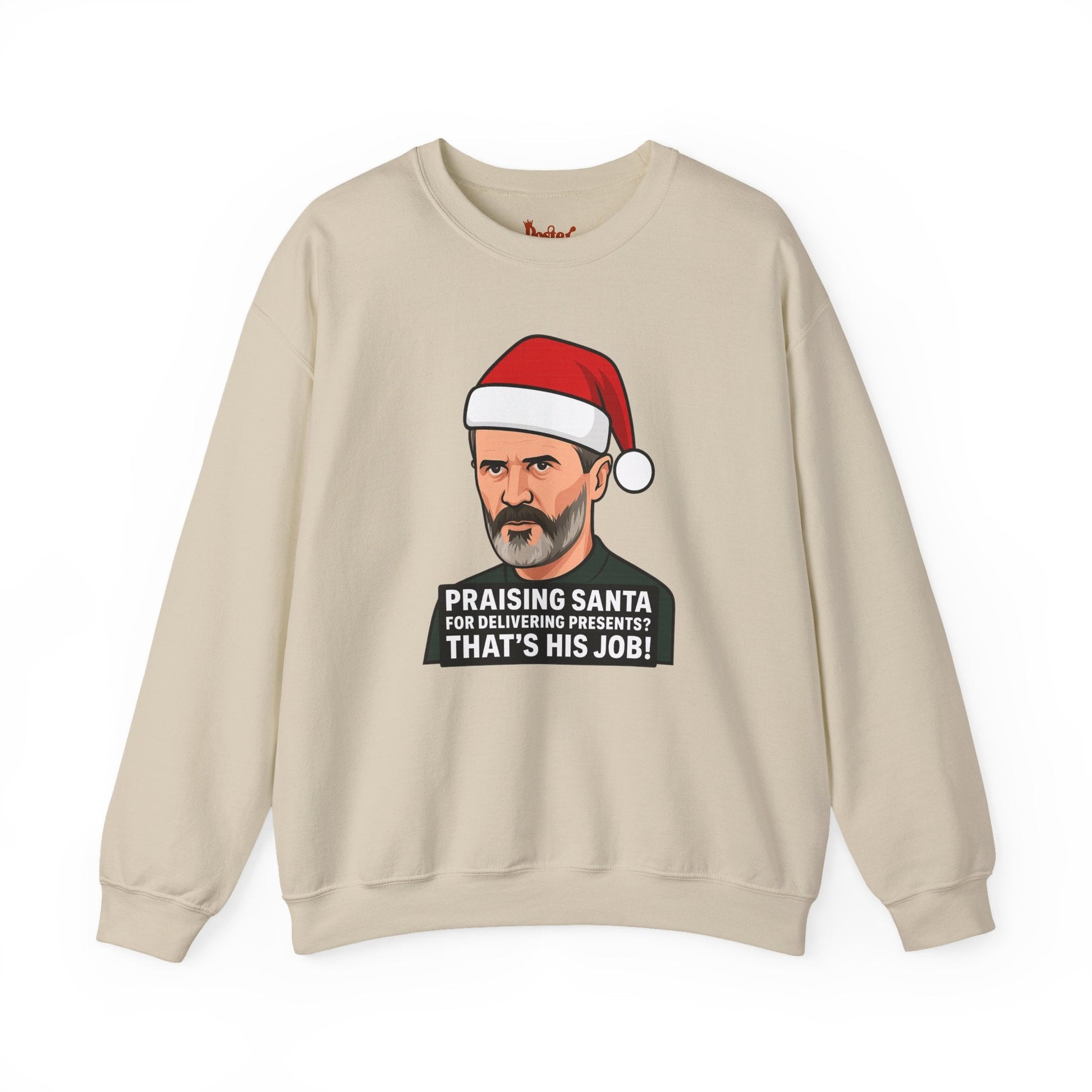 Navy t-shirt with Roy Keane Santa Christmas Sweatshirt Football Parody