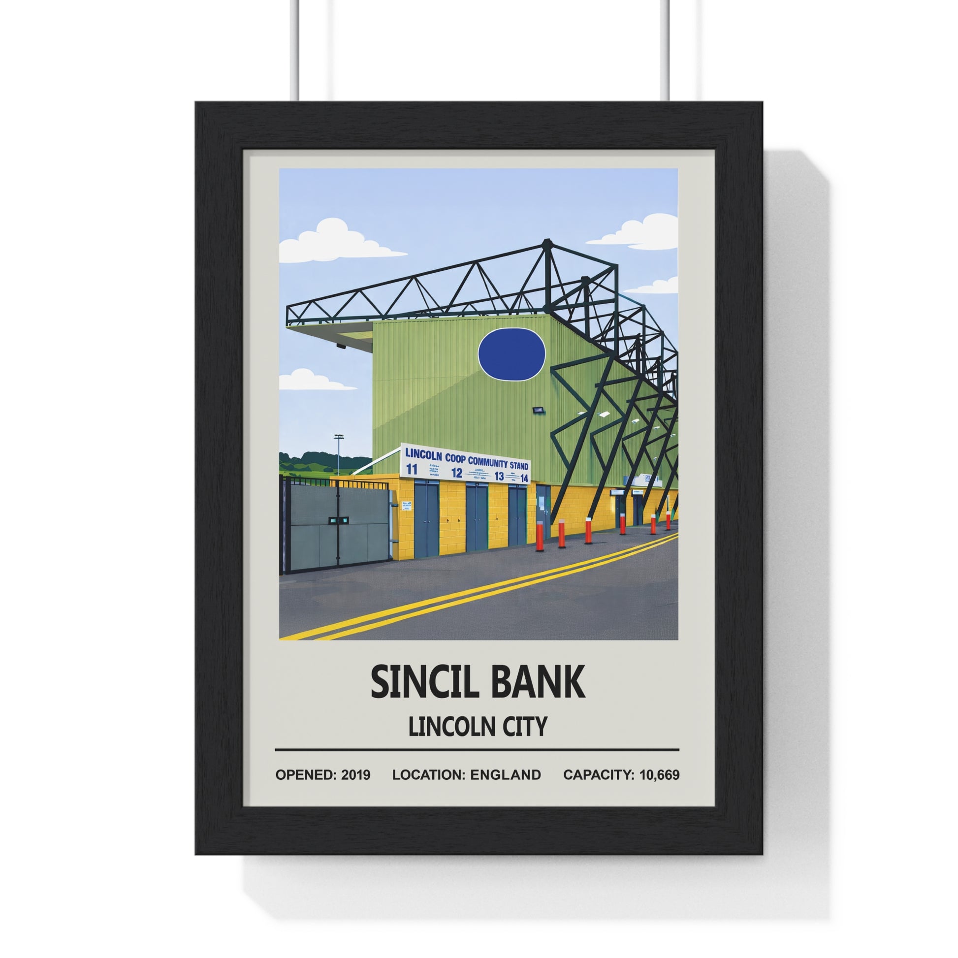 Sincil Bank stadium print featuring Lincoln City ground
