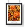 11x14-13 poster framed in black wood frame, mounted on white wall