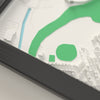 3D Accu Stadium Map Framed - Close-up of the raised streets and buildings around Accu Stadium on the 3D printed map