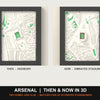 3D Arsenal Then & Now Stadium Set | Highbury + Emirates Stadium 3D Maps