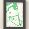 3D Ascot Racecourse Map Framed - 3D printed Ascot Racecourse map in a black wooden A5 frame, lit from the side