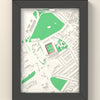 3D Ashton Gate Map Framed - 3D printed Ashton Gate map in a black wooden A5 frame, lit from the side