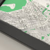 3D Athens Map Framed - Close-up of the raised streets of Athens on the 3D printed map