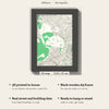 3D Athens Map Framed - What you get: A5 3D city map, 14.8 x 21 cm, in a black wooden frame