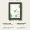 3D Ayresome Park Map Framed - What you get: A5 3D stadium map, 14.8 x 21 cm, in a black wooden frame